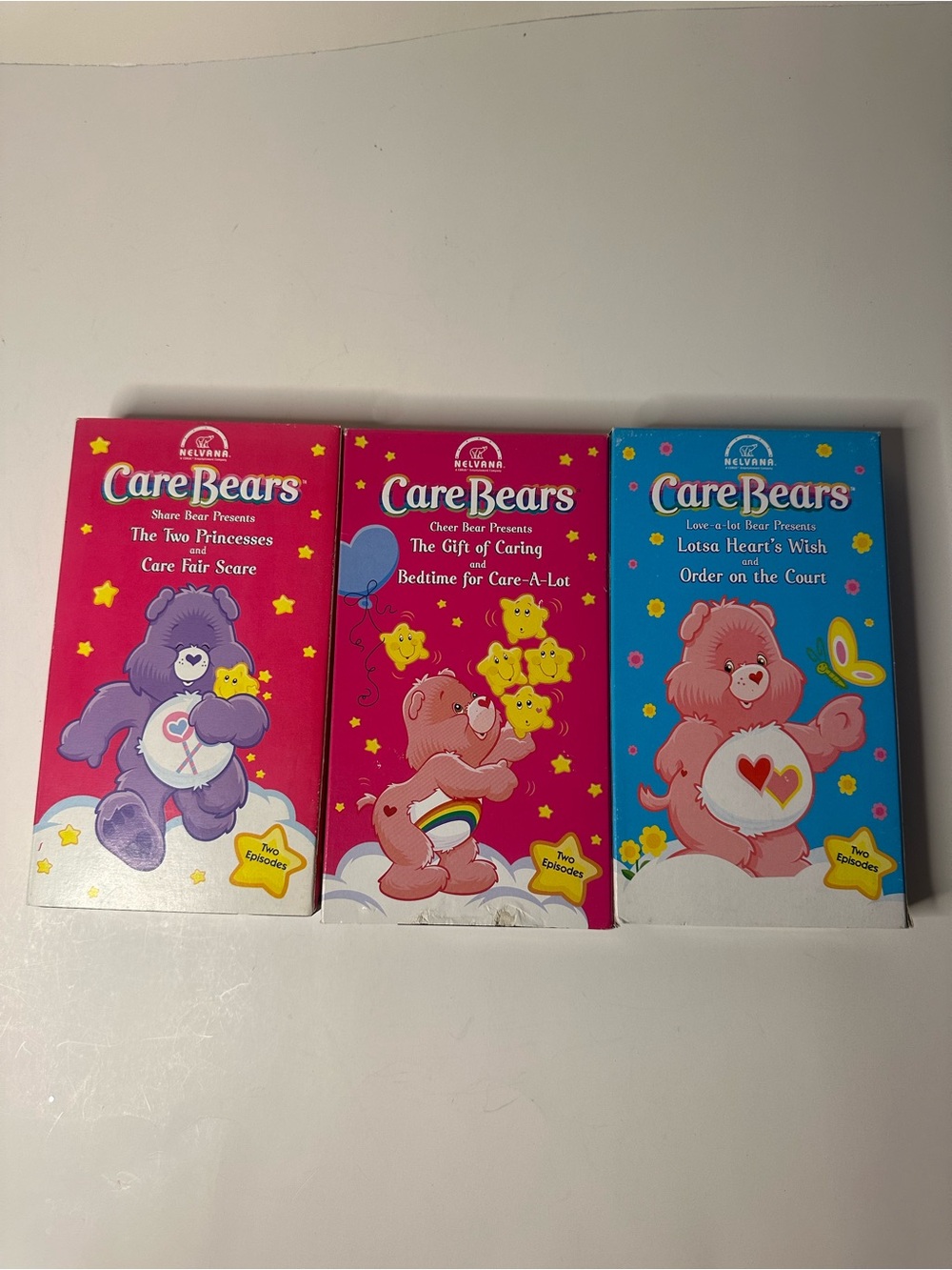 Vintage Care Bears VHS Lot of 5 Tapes Nelvana 6 Episodes Total (Untested-Damage)